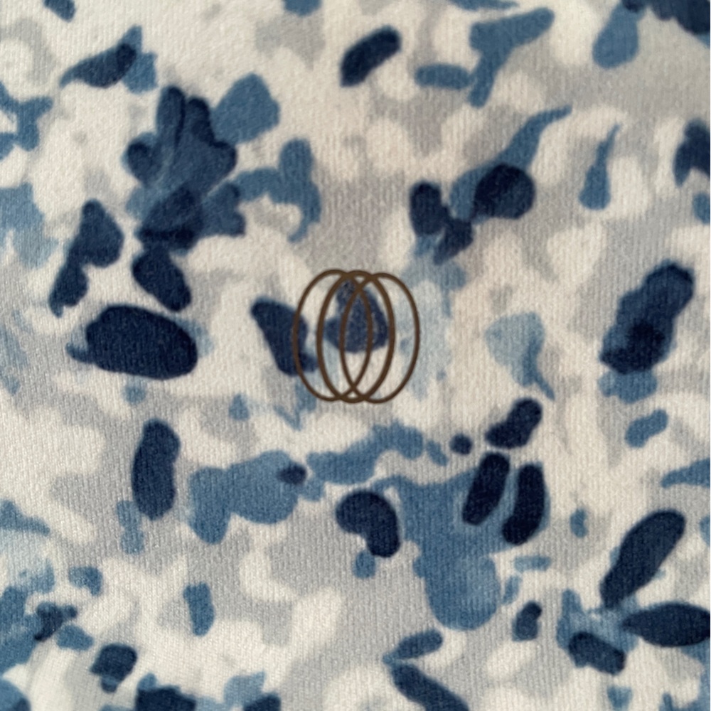 Balance Collection Leggings Floral High Rise Blue Navy White Pockets Size Medium - Picture 6 of 7